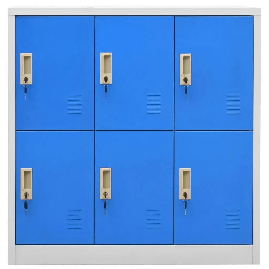 Locker Cabinet Light Grey and Blue 90x45x92.5 cm Steel 336437