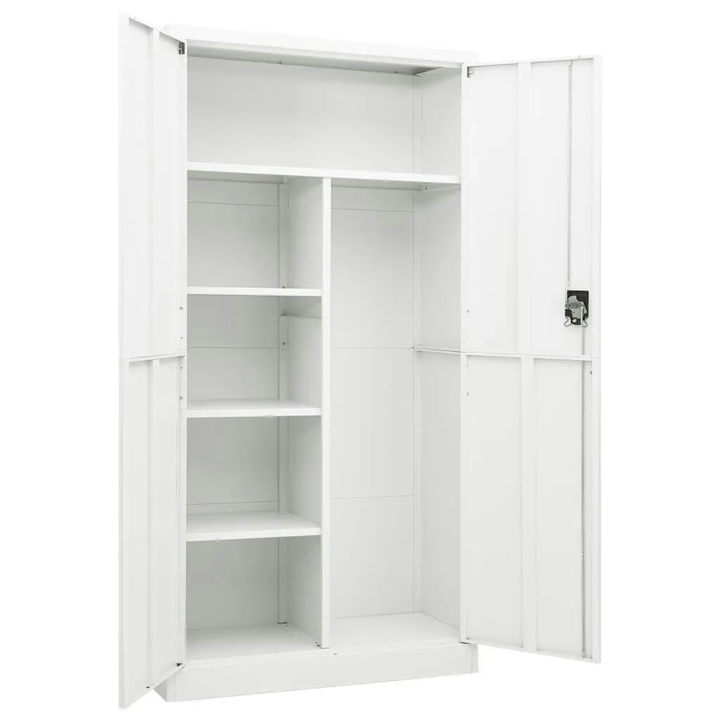 Locker Cabinet White 90x40x180 cm Steel 335970