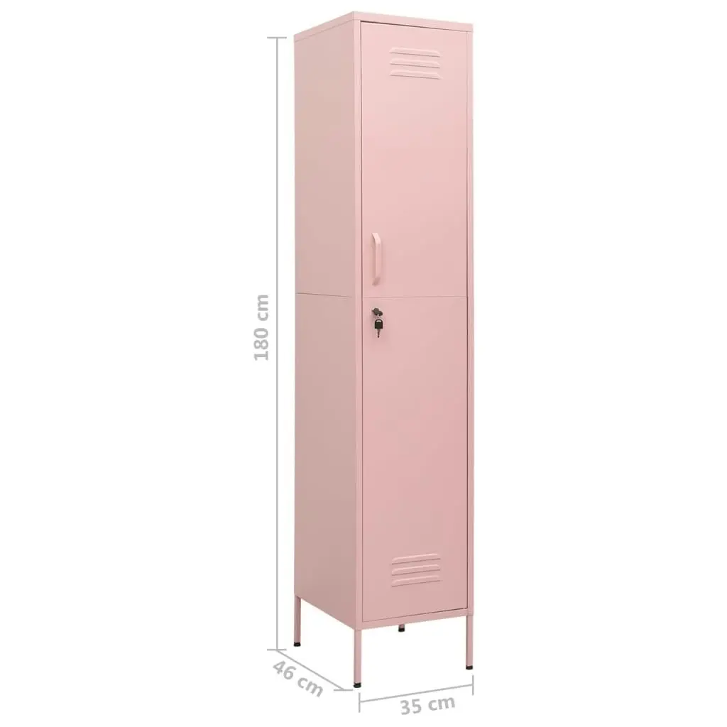 Locker Cabinet Pink 35x46x180 cm Steel 336256