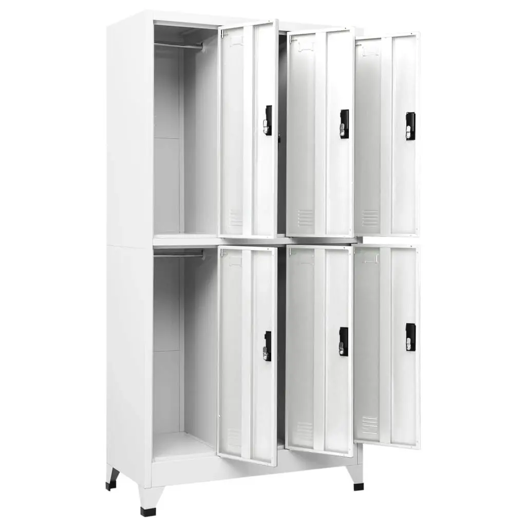 Locker Cabinet White 90x45x180 cm Steel 339796