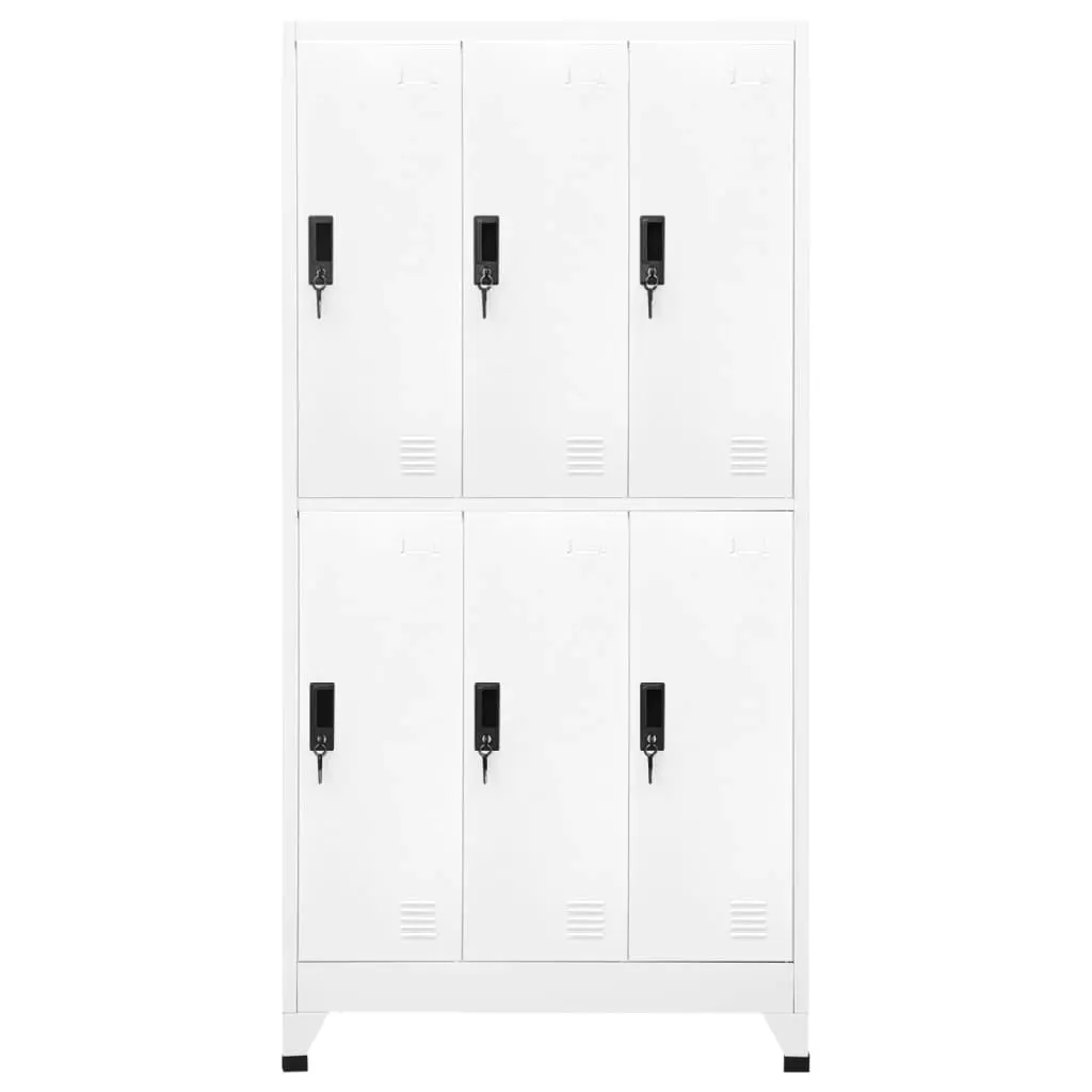 Locker Cabinet White 90x45x180 cm Steel 339796