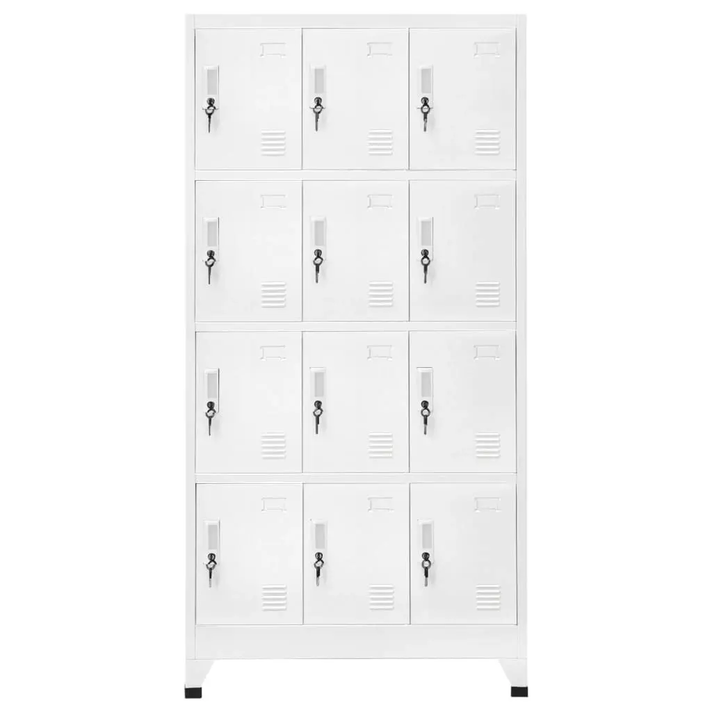 Locker Cabinet with 12 Compartments 90x45x180 cm 244476