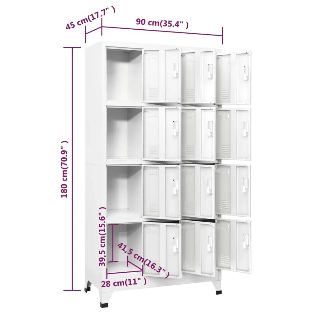 Locker Cabinet with 12 Compartments 90x45x180 cm 244476