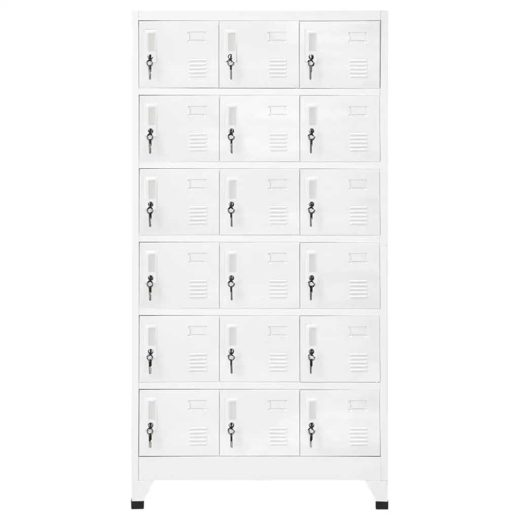 Locker Cabinet with 18 Compartments Metal 90x40x180 cm 245966