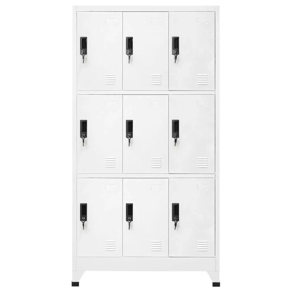 Locker Cabinet White 90x45x180 cm Steel 339804