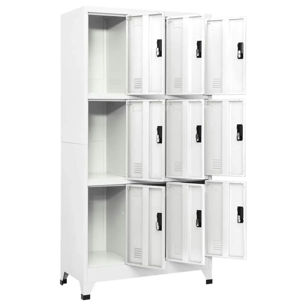 Locker Cabinet White 90x45x180 cm Steel 339804