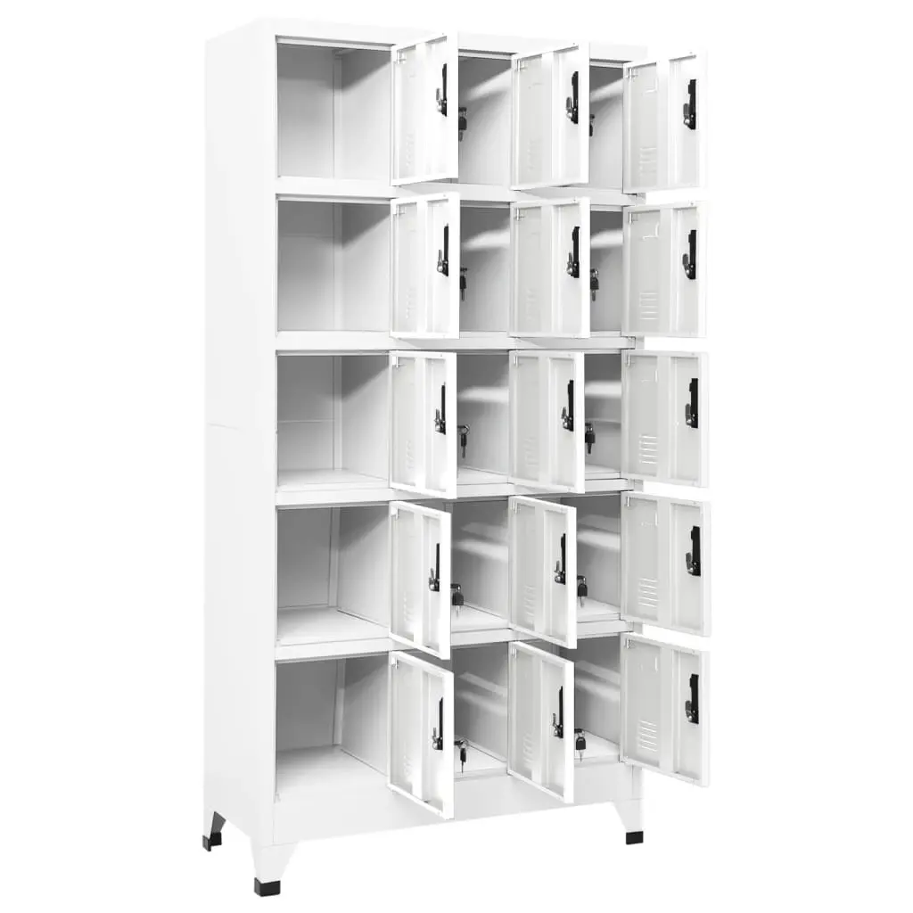 Locker Cabinet White 90x40x180 cm Steel 339820