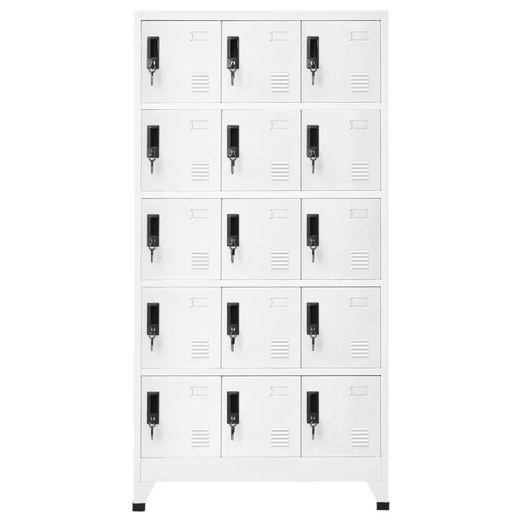 Locker Cabinet White 90x40x180 cm Steel 339820