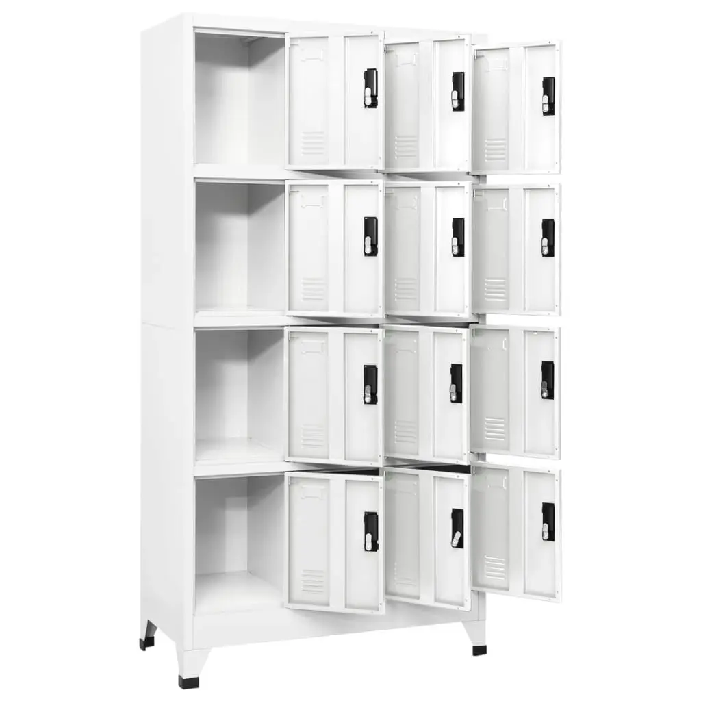 Locker Cabinet White 90x45x180 cm Steel 339812