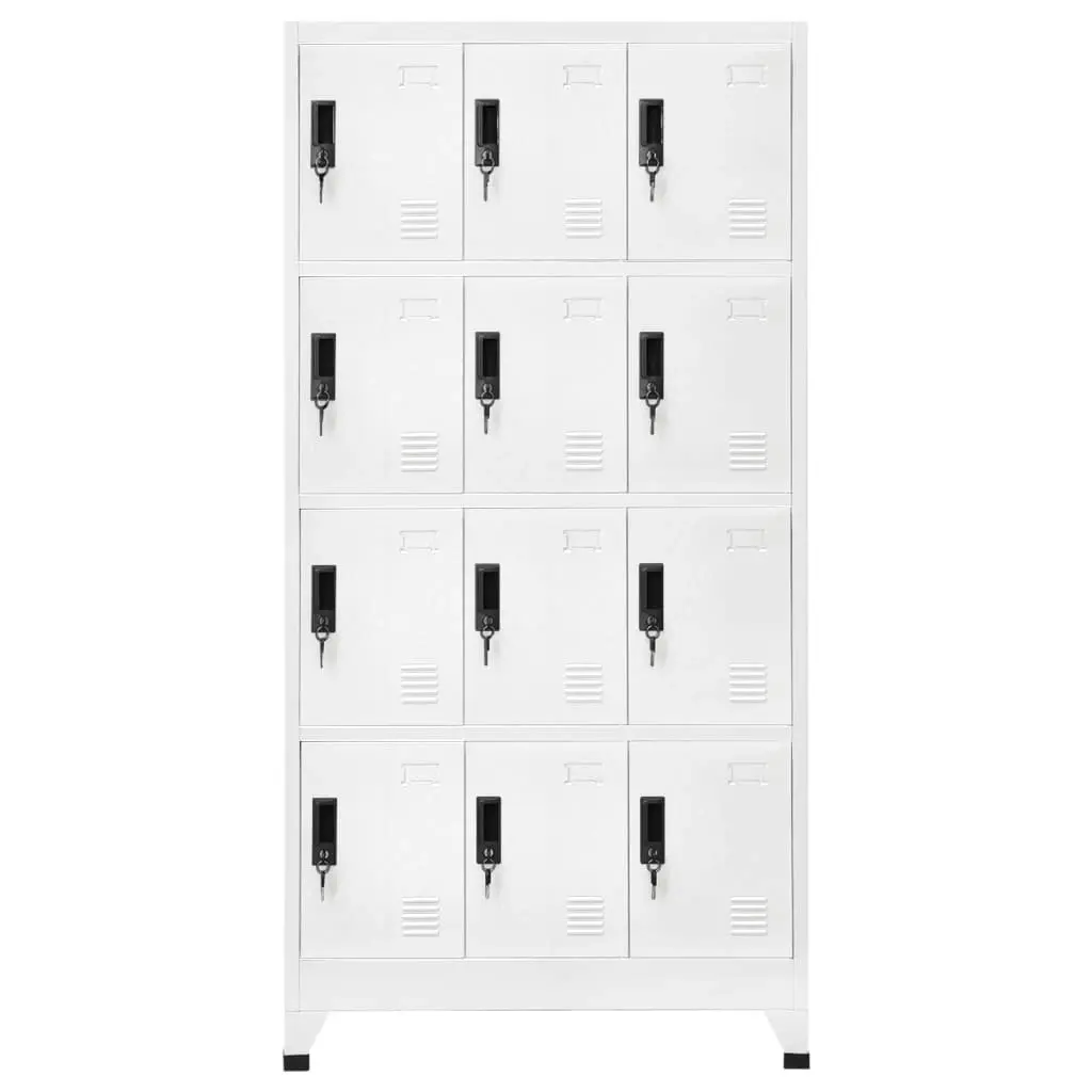 Locker Cabinet White 90x45x180 cm Steel 339812