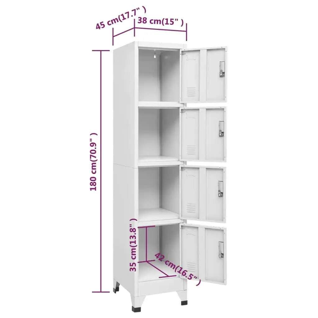 Locker Cabinet with 4 Compartments 38x45x180 cm 244475