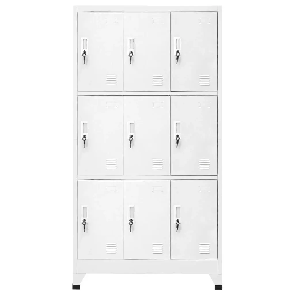 Locker Cabinet with 9 Compartments Steel 90x45x180 cm Grey 20157