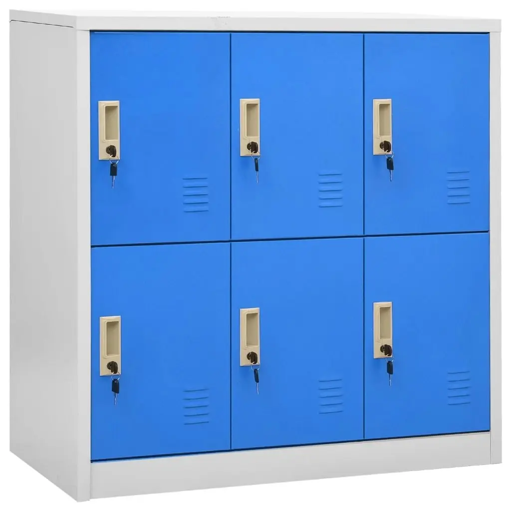 Locker Cabinets 2 pcs Light Grey and Blue 90x45x92.5 cm Steel 3095232