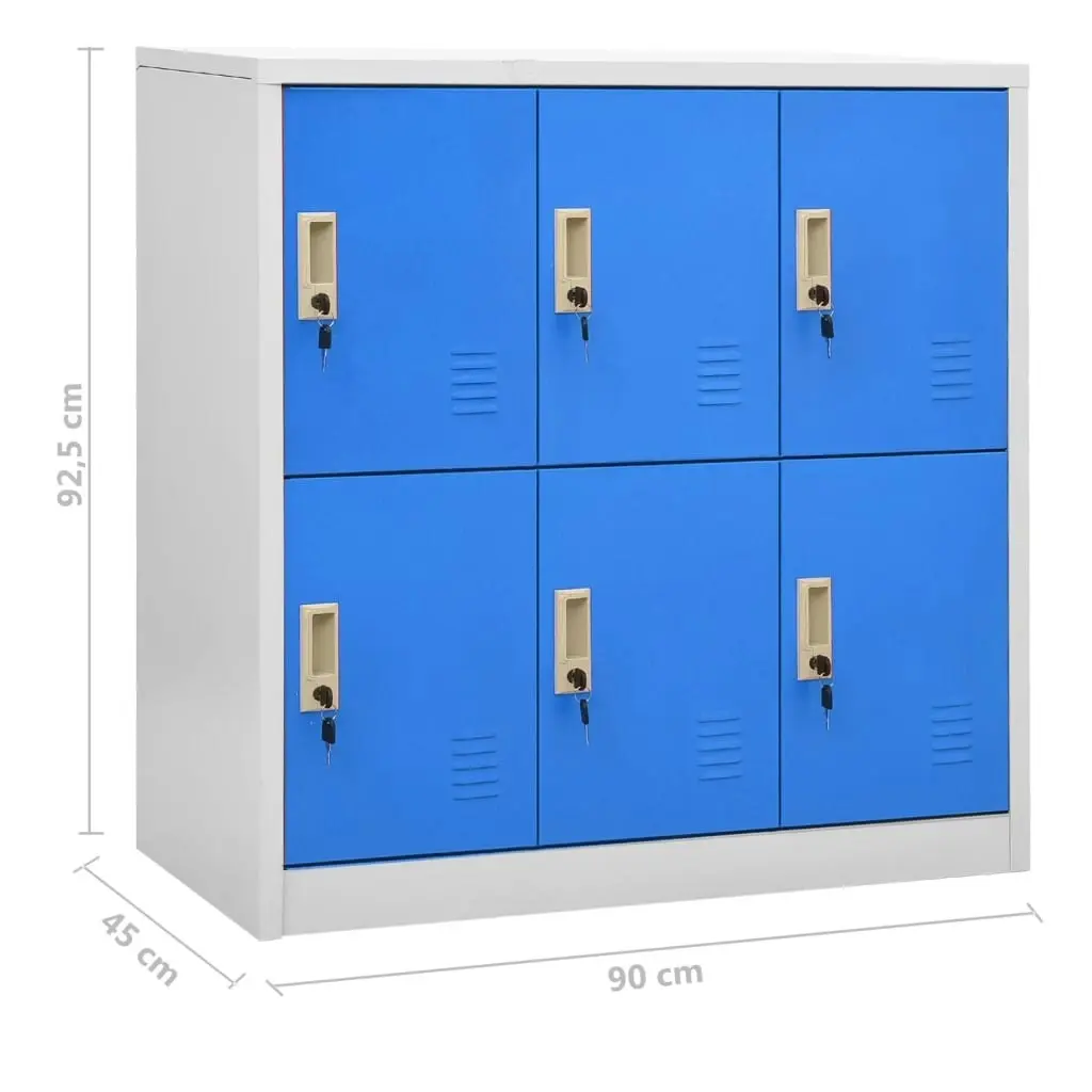 Locker Cabinets 2 pcs Light Grey and Blue 90x45x92.5 cm Steel 3095232