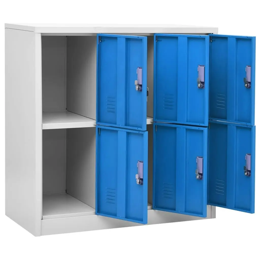 Locker Cabinets 2 pcs Light Grey and Blue 90x45x92.5 cm Steel 3095232