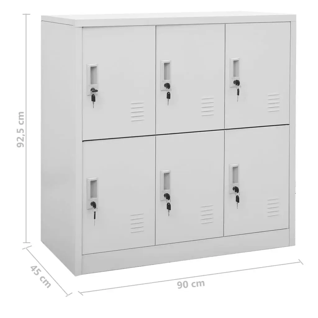 Locker Cabinets 2 pcs Light Grey 90x45x92.5 cm Steel 3095231