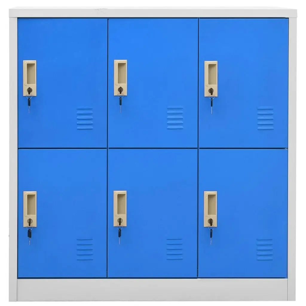 Locker Cabinets 5 pcs Light Grey and Blue 90x45x92.5 cm Steel 3095236