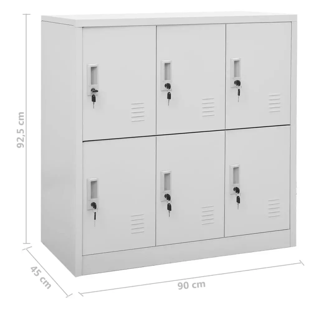 Locker Cabinets 5 pcs Light Grey 90x45x92.5 cm Steel 3095235