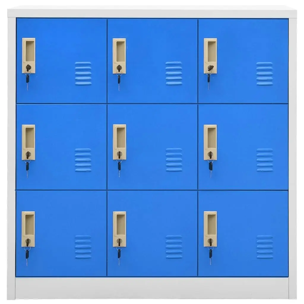 Locker Cabinets 2 pcs Light Grey and Blue 90x45x92.5 cm Steel 3095240