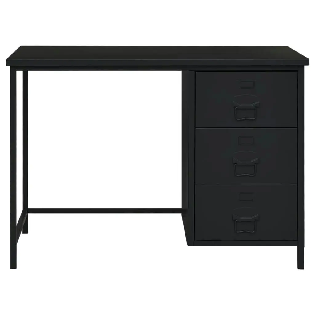 Industrial Desk with Drawers Black 105x52x75 cm Steel 339634