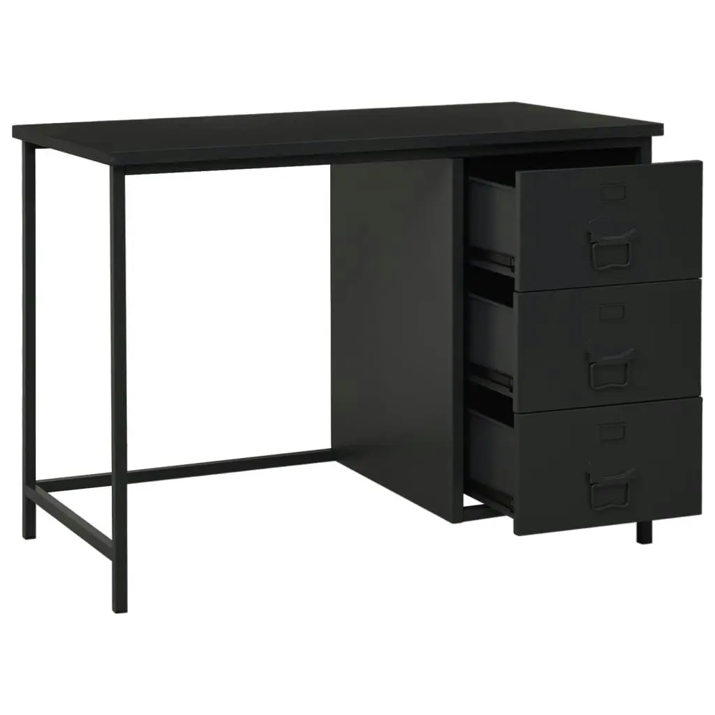 Industrial Desk with Drawers Black 105x52x75 cm Steel 339634