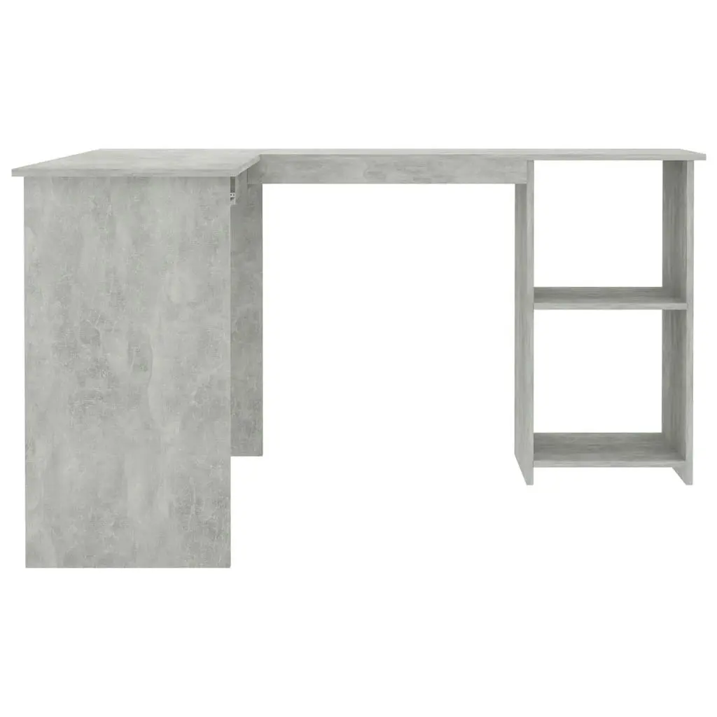 L-Shaped Corner Desk Concrete Grey 120x140x75 cm Engineered Wood 800751