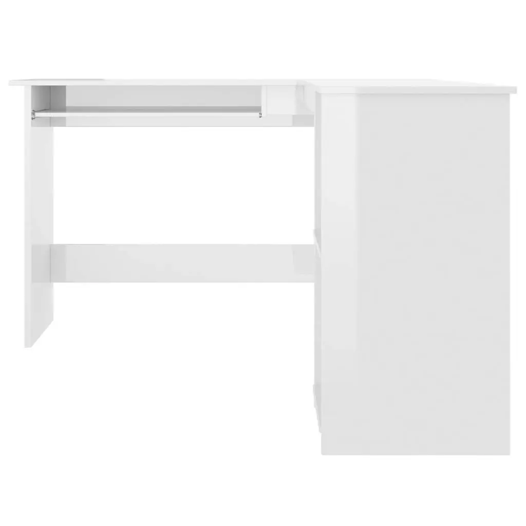 L-Shaped Corner Desk High Gloss White 120x140x75 cm Engineered Wood 800753