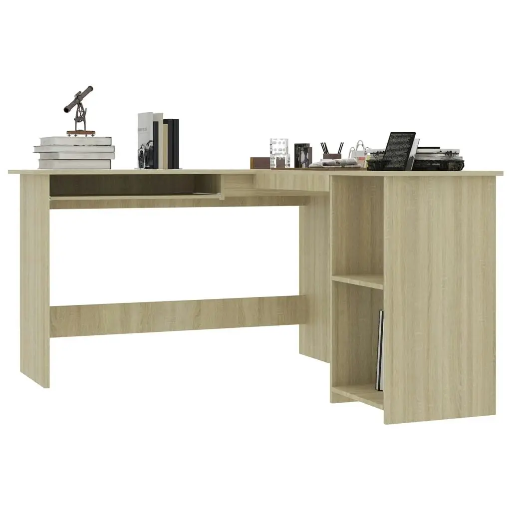 L-Shaped Corner Desk Sonoma Oak 120x140x75 cm Engineered Wood 800750