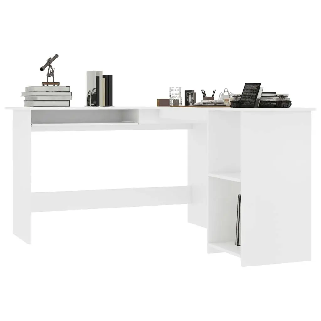 L-Shaped Corner Desk White 120x140x75 cm Engineered Wood 800747