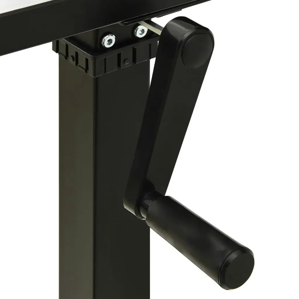 Manual Height Adjustable Standing Desk Frame Hand Crank Black 321719