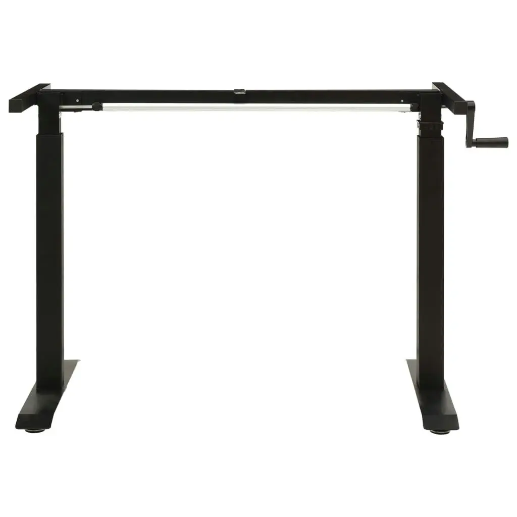 Manual Height Adjustable Standing Desk Frame Hand Crank Black 321719