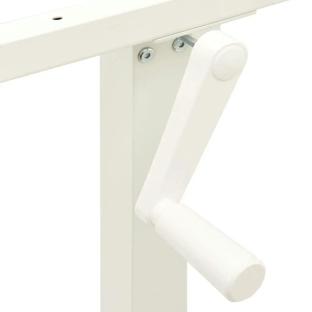 Manual Height Adjustable Standing Desk Frame Hand Crank White 321718