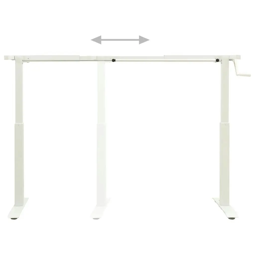 Manual Height Adjustable Standing Desk Frame Hand Crank White 321718