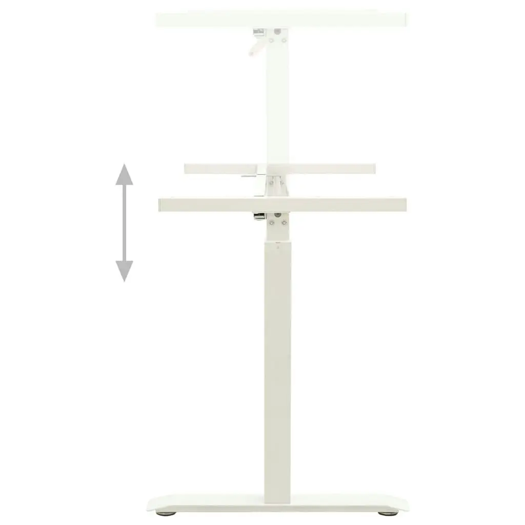 Manual Height Adjustable Standing Desk Frame Hand Crank White 321718