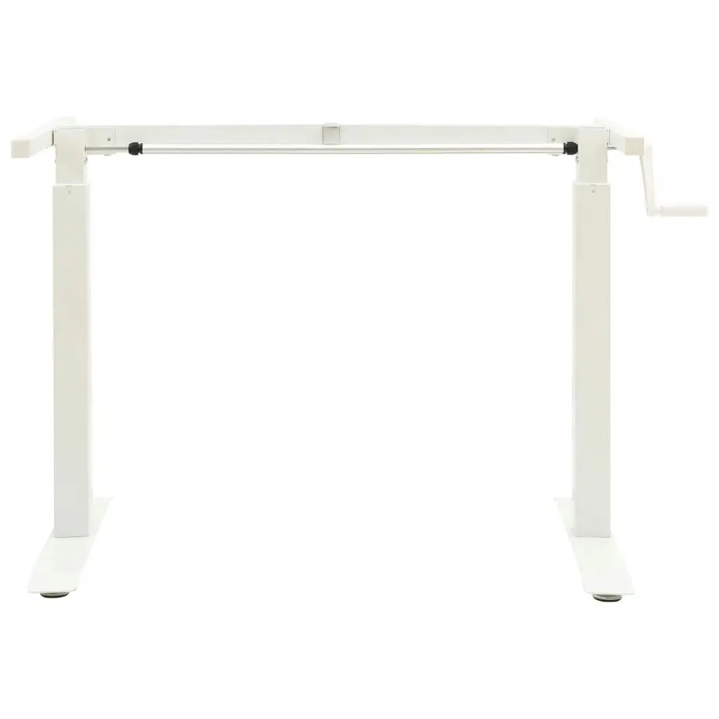 Manual Height Adjustable Standing Desk Frame Hand Crank White 321718