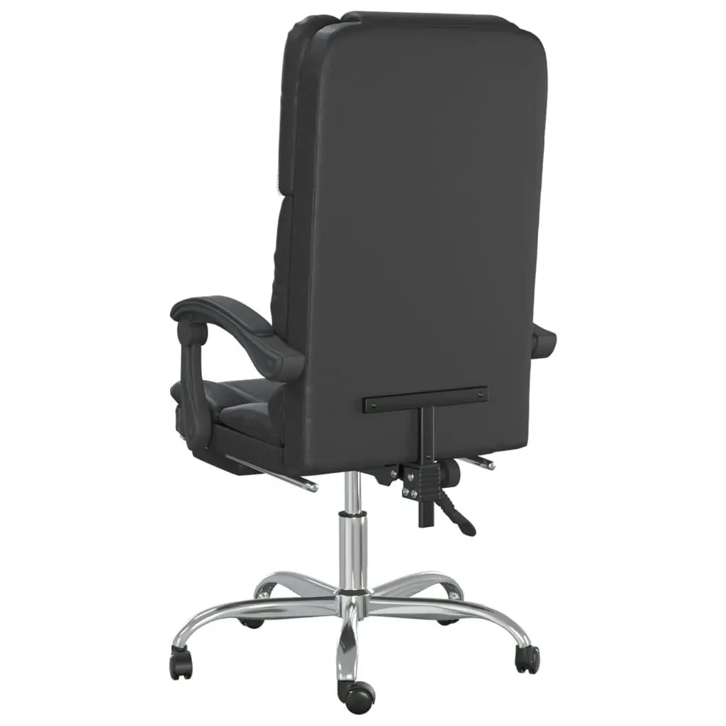 Massage Reclining Office Chair Black Faux Leather 349677