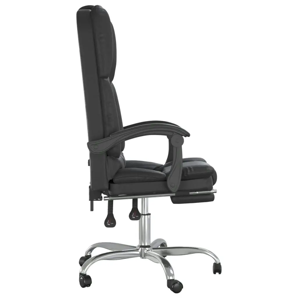 Massage Reclining Office Chair Black Faux Leather 349677