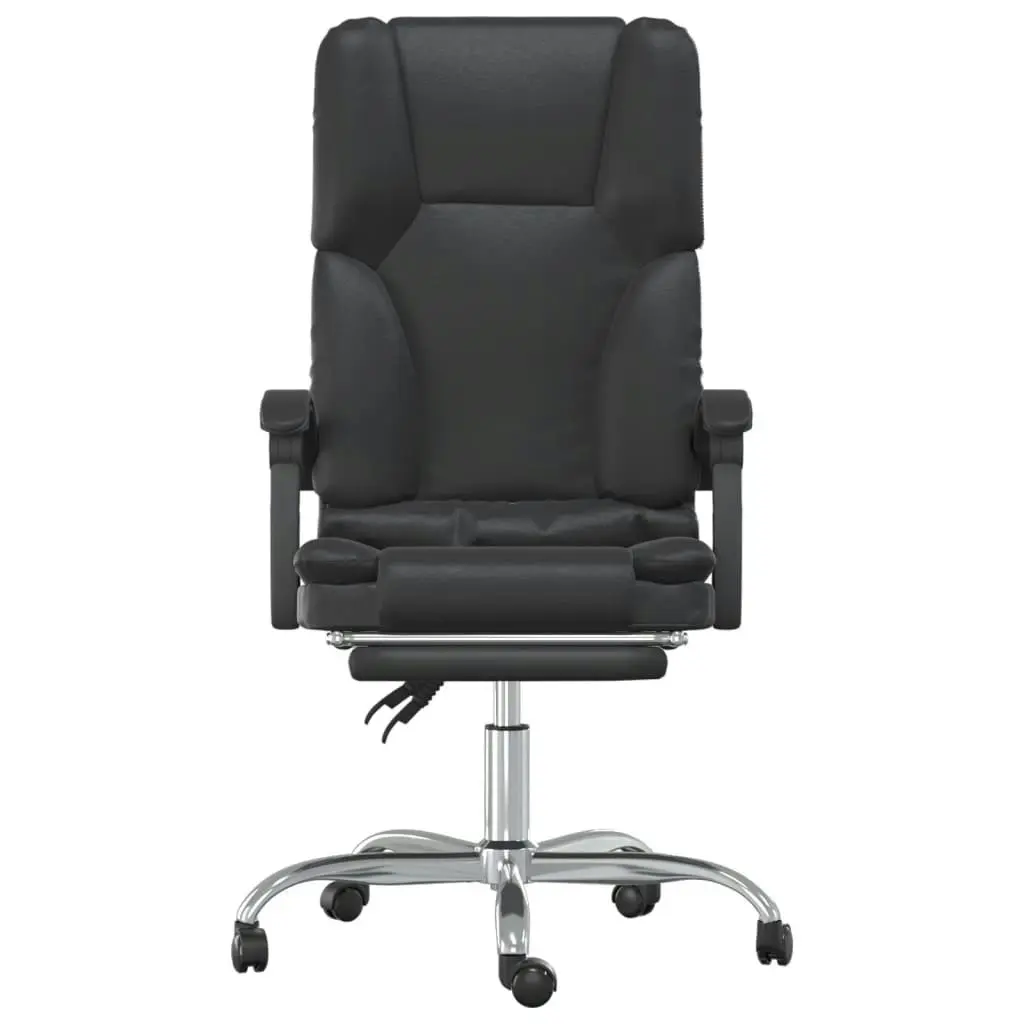 Massage Reclining Office Chair Black Faux Leather 349677