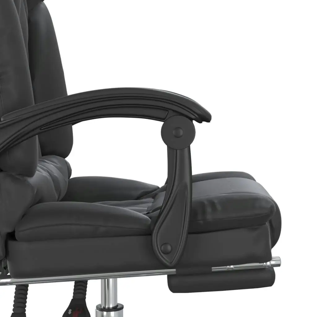 Massage Reclining Office Chair Black Faux Leather 349677