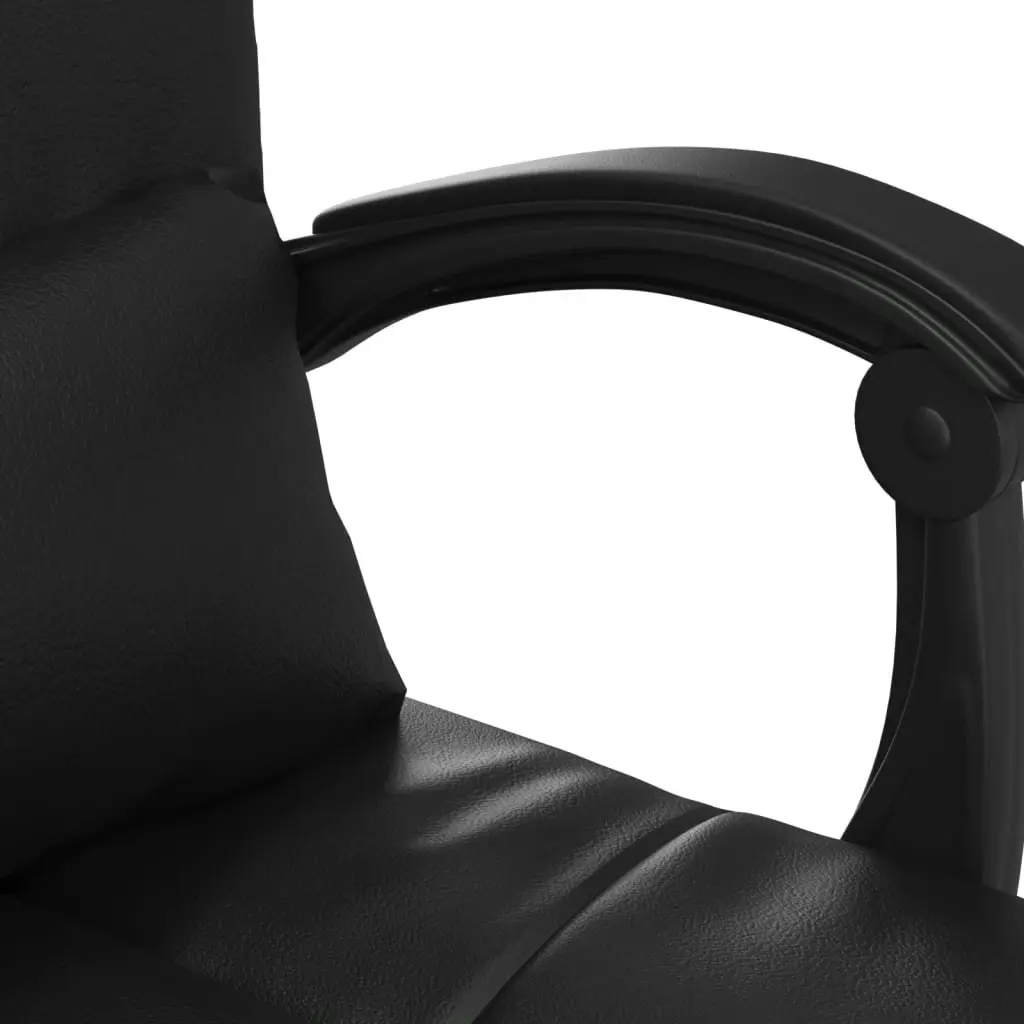 Massage Reclining Office Chair Black Faux Leather 349707