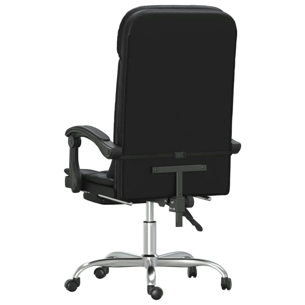 Massage Reclining Office Chair Black Faux Leather 349707