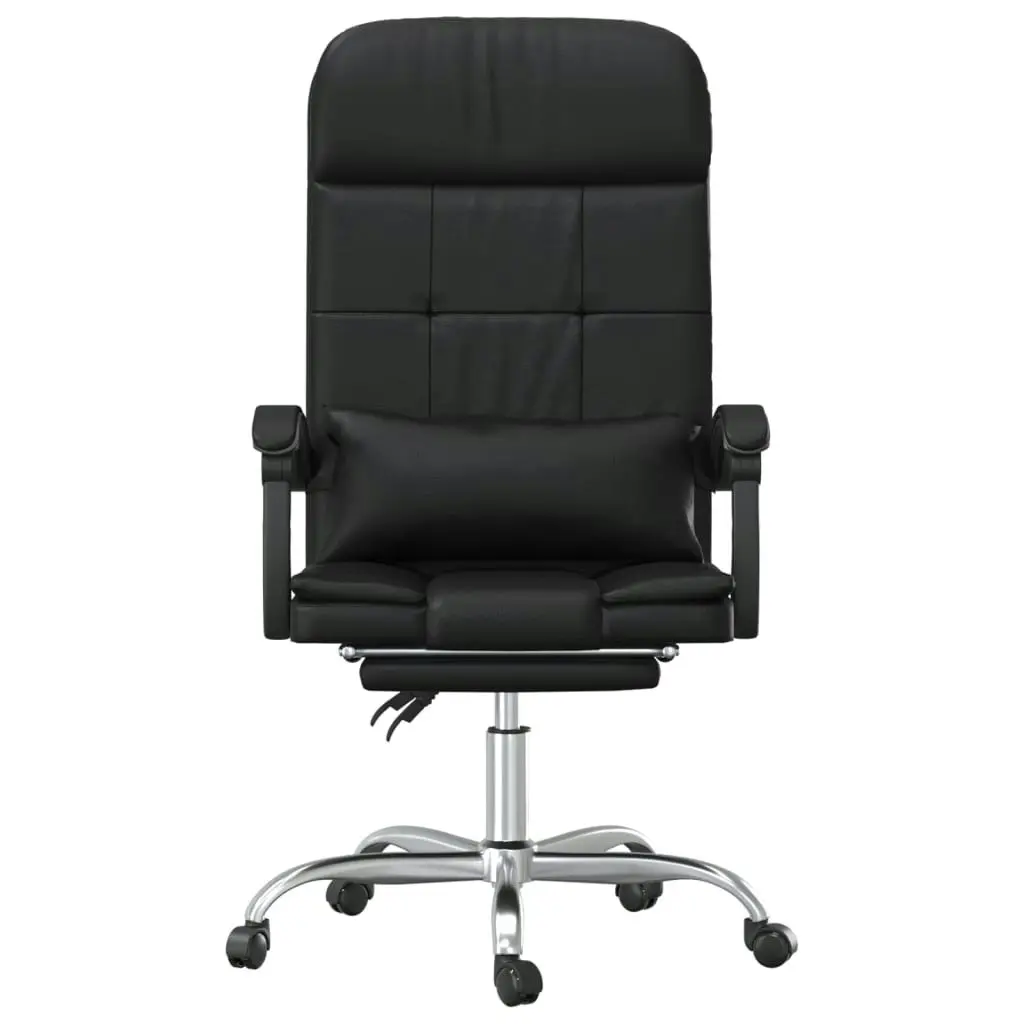 Massage Reclining Office Chair Black Faux Leather 349707