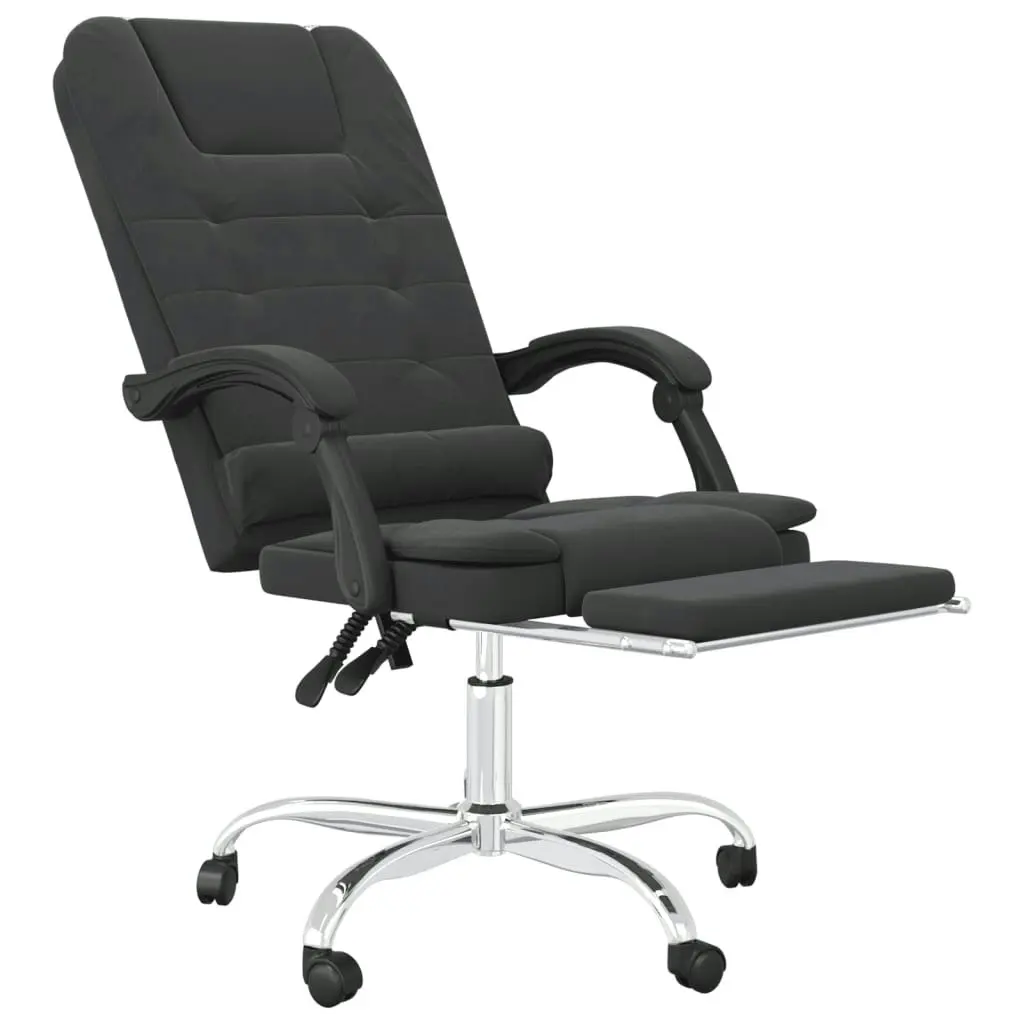 Massage Reclining Office Chair Black Faux Leather 349667