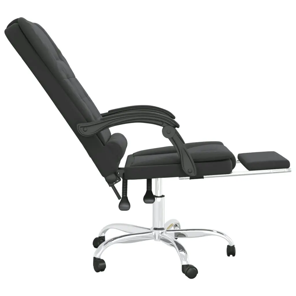 Massage Reclining Office Chair Black Faux Leather 349667