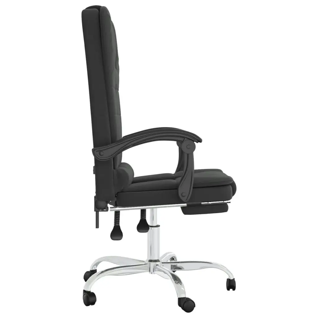 Massage Reclining Office Chair Black Faux Leather 349667