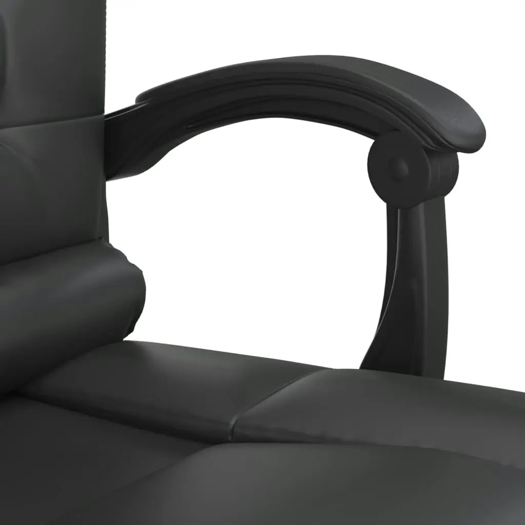 Massage Reclining Office Chair Black Faux Leather 349667