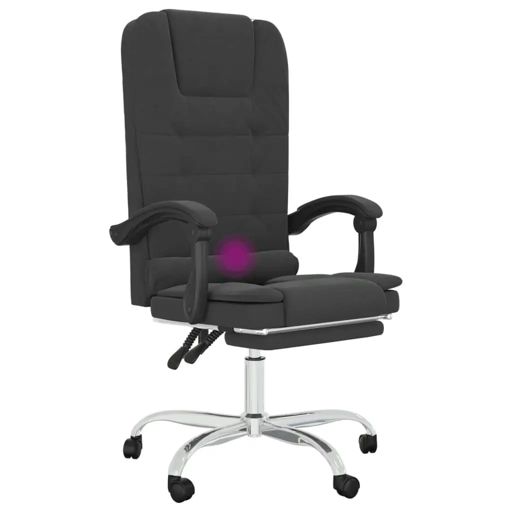 Massage Reclining Office Chair Black Faux Leather 349667