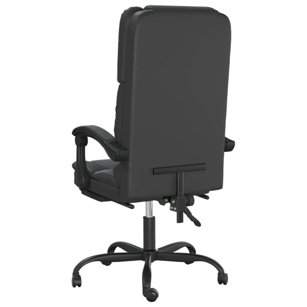 Massage Reclining Office Chair Black Faux Leather 349687