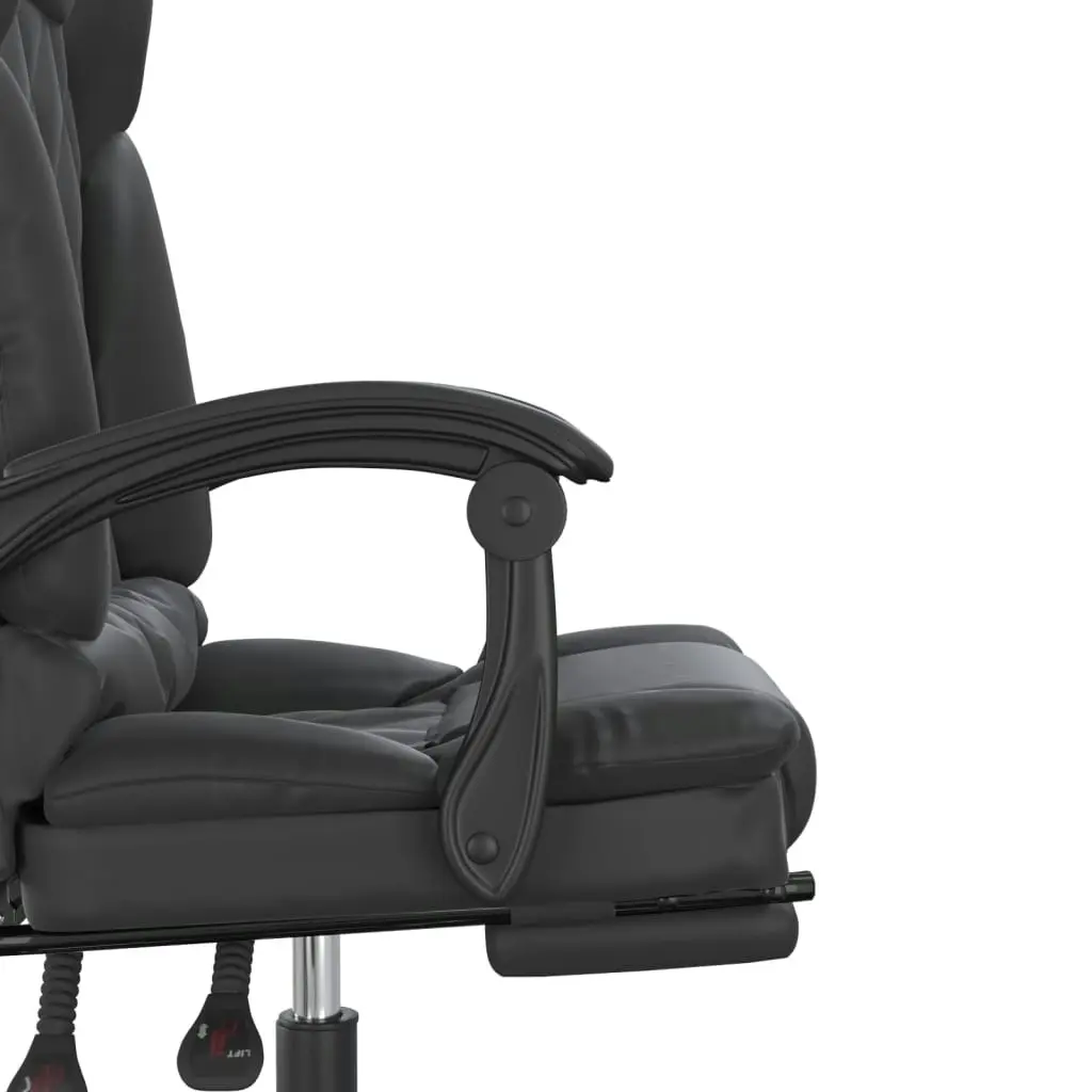 Massage Reclining Office Chair Black Faux Leather 349687