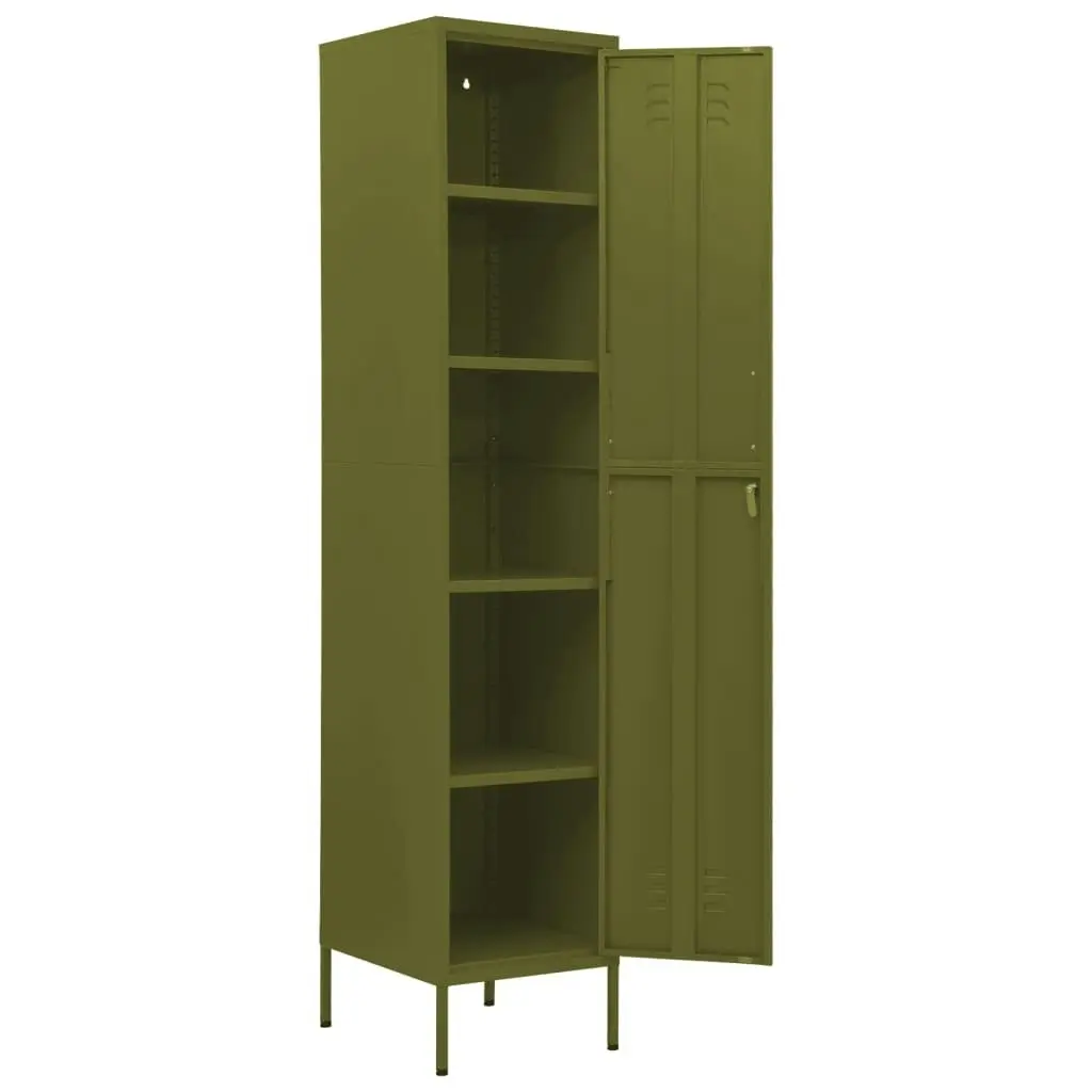 Locker Cabinet Olive Green 35x46x180 cm Steel 336252